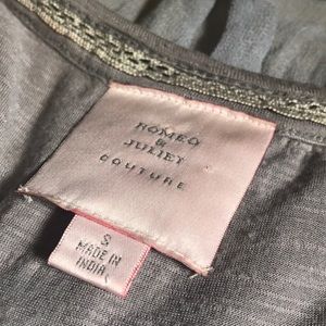 Romeo and Juliet gray ruffled tank top